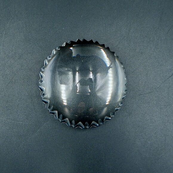 Lenox Lead Crystal Cut Edge Paperweight Magnifying Clear Dome Round Signed - Picture 3 of 8